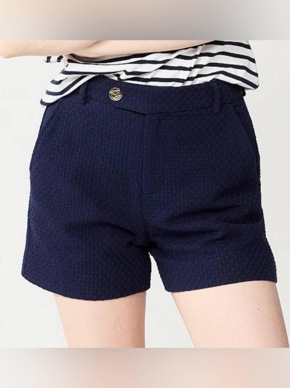 NWT Draper RSVP Textured Dark Navy Blue Shorts Size 16